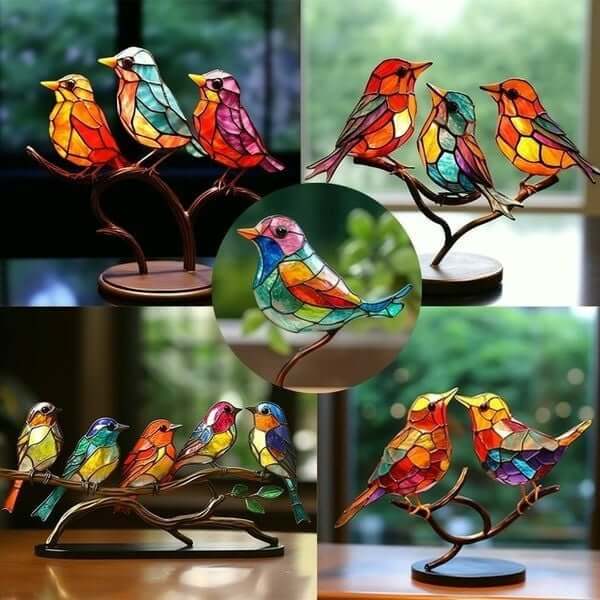 Stijlvol vogelornament dat kleur en leven toevoegt aan elke kamer