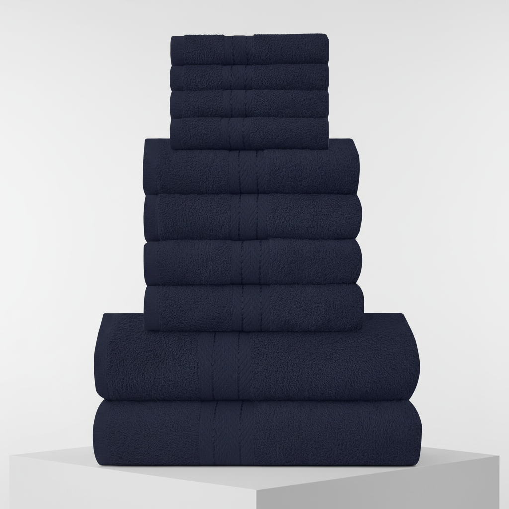 Frisse, schone 10-delige handdoekenset van 450gsm CottonRich katoen, ultiem comfort en absorptie.