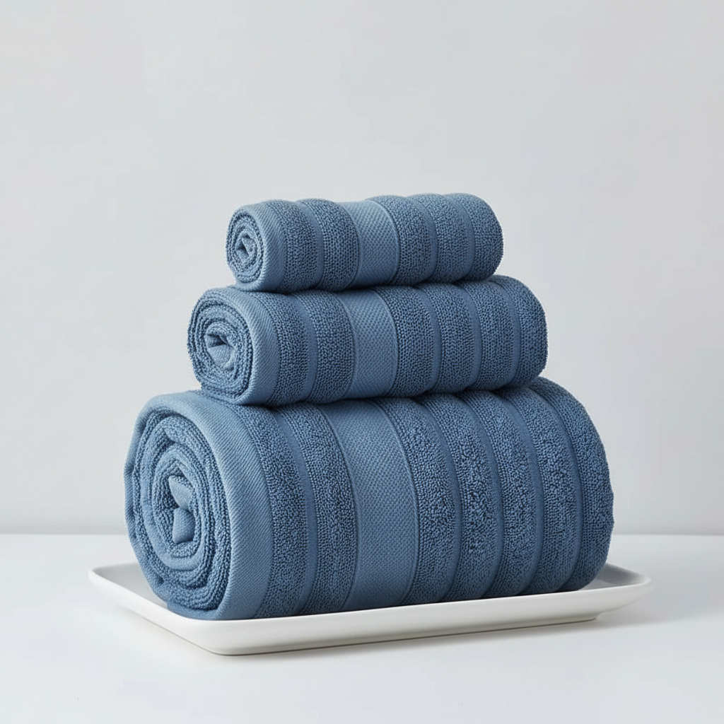Luxe 100% katoenen frotté handdoekenset, CottonDream, zacht en huidvriendelijk voor comfort in de badkamer.
