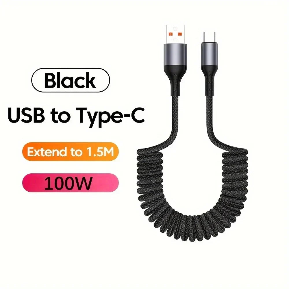 De FlexCharge USB-C veerkabel 100W. Snel en veilig opladen voor al je elektronica.