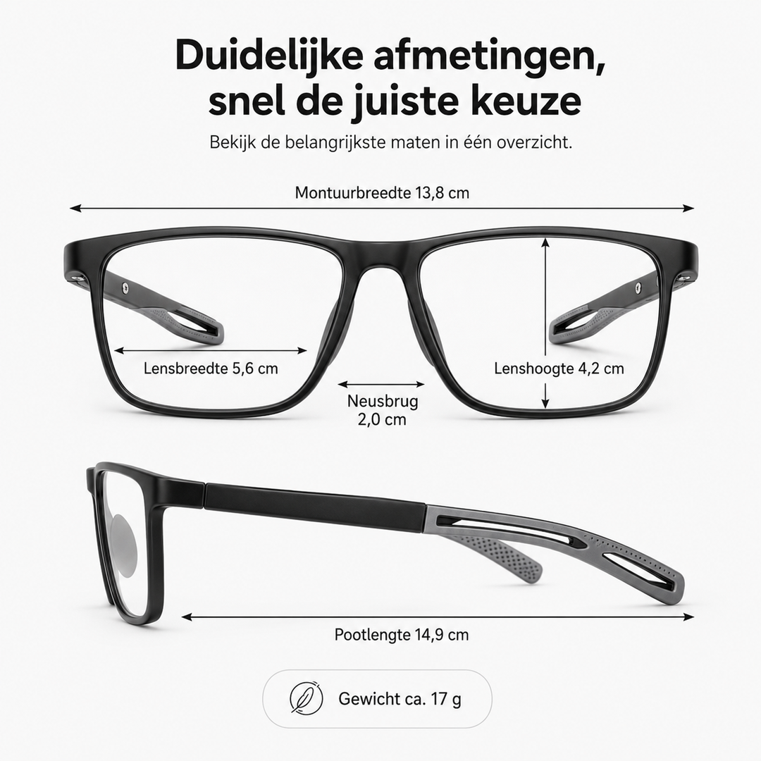 Comfortabele multifocale leesbril voor lezen & computerscherm, unisex, ultralicht TR90 en polycarbonaat.