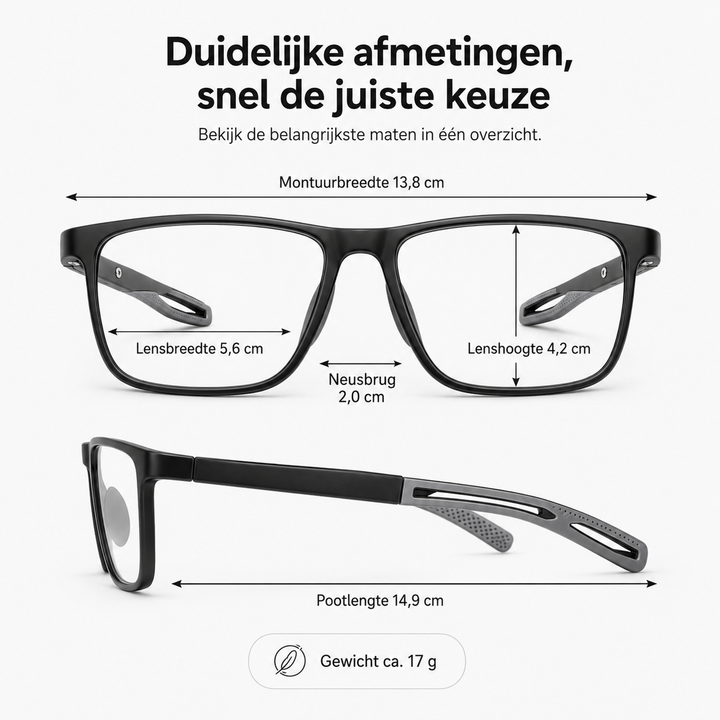 Comfortabele multifocale leesbril voor lezen & computerscherm, unisex, ultralicht TR90 en polycarbonaat.