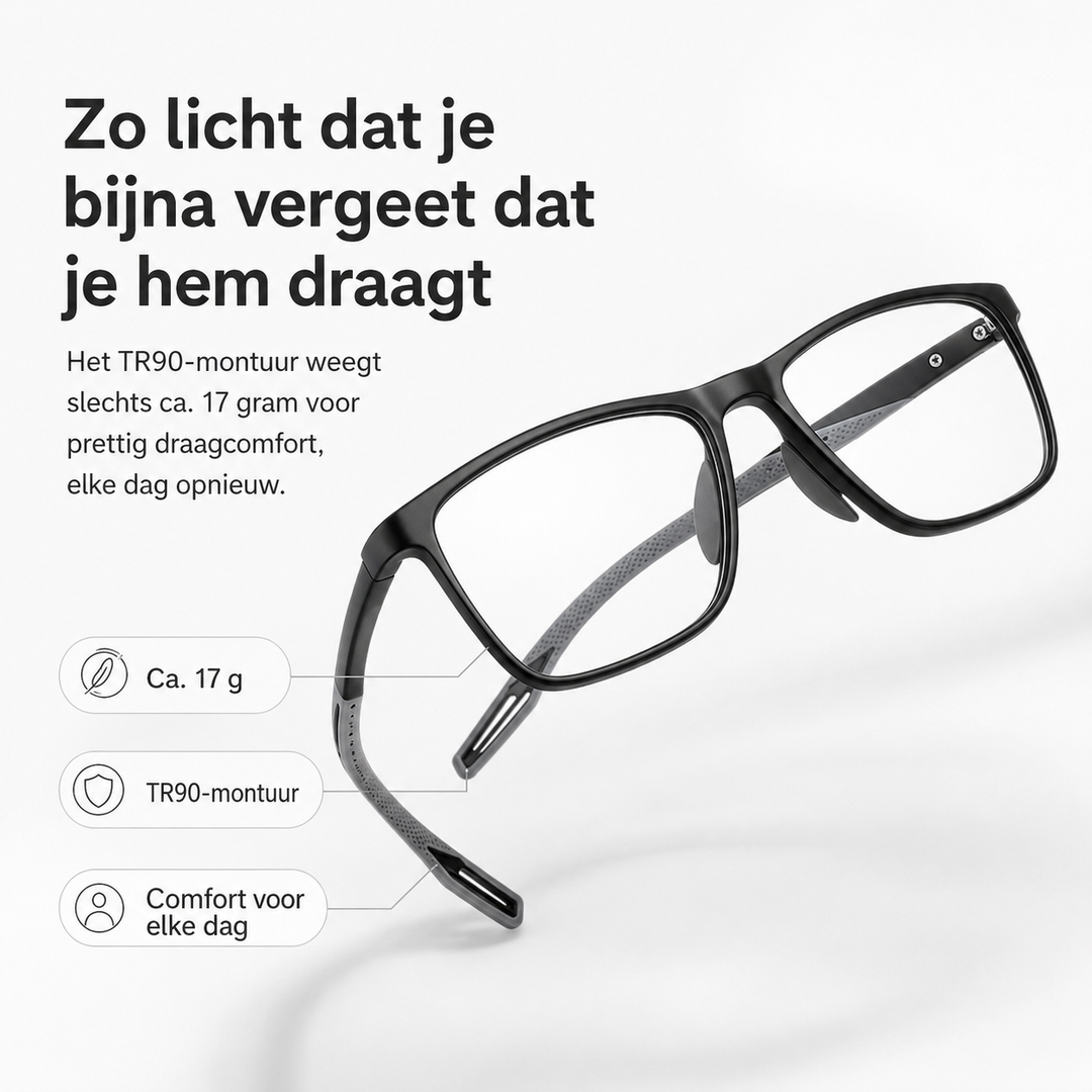 Comfortabele lichtgewicht TR90 multifocale leesbril, polycarbonaat glazen, blauwlichtfilter voor dames & heren.