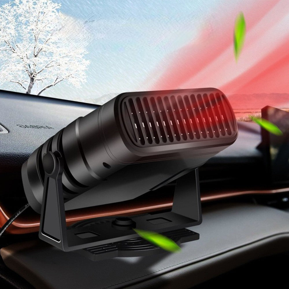 12V Autoverwarming en ventilator gemonteerd op het dashboard