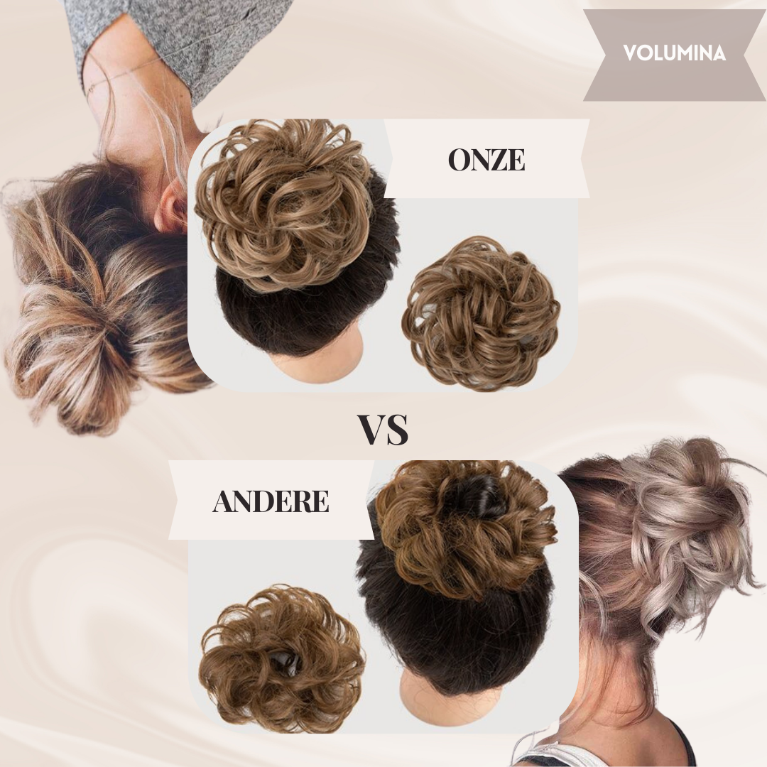 Vergelijking van de haarknot voor een natuurlijke look