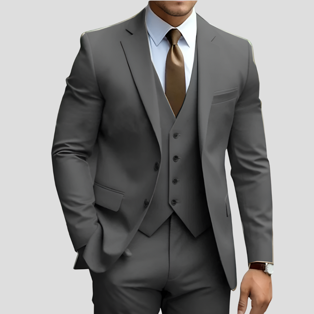 Klassiek elegant 3-delig heren slim fit pak, ideaal voor elk formeel feest of evenement.