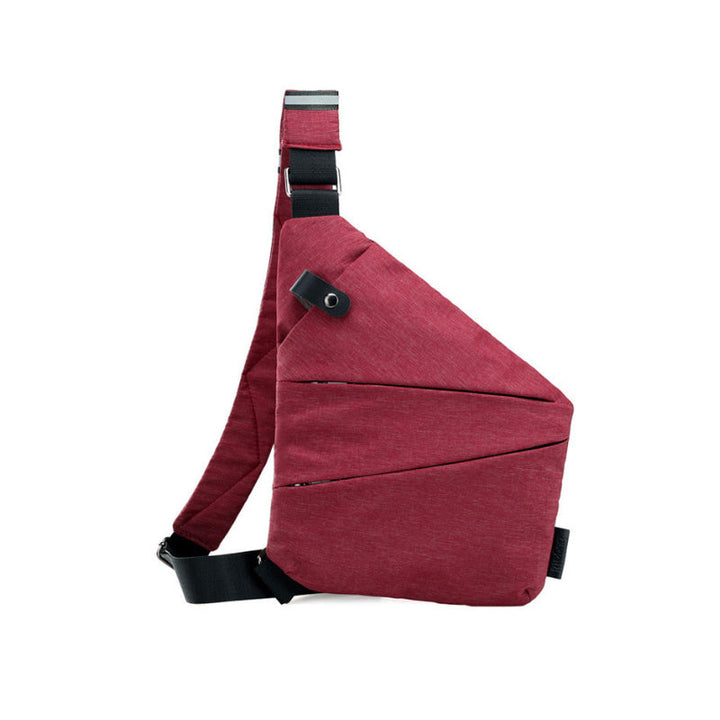 Stijlvolle heren anti-diefstal slingbag, compact en comfortabel, ontworpen voor veiligheid en gemak.