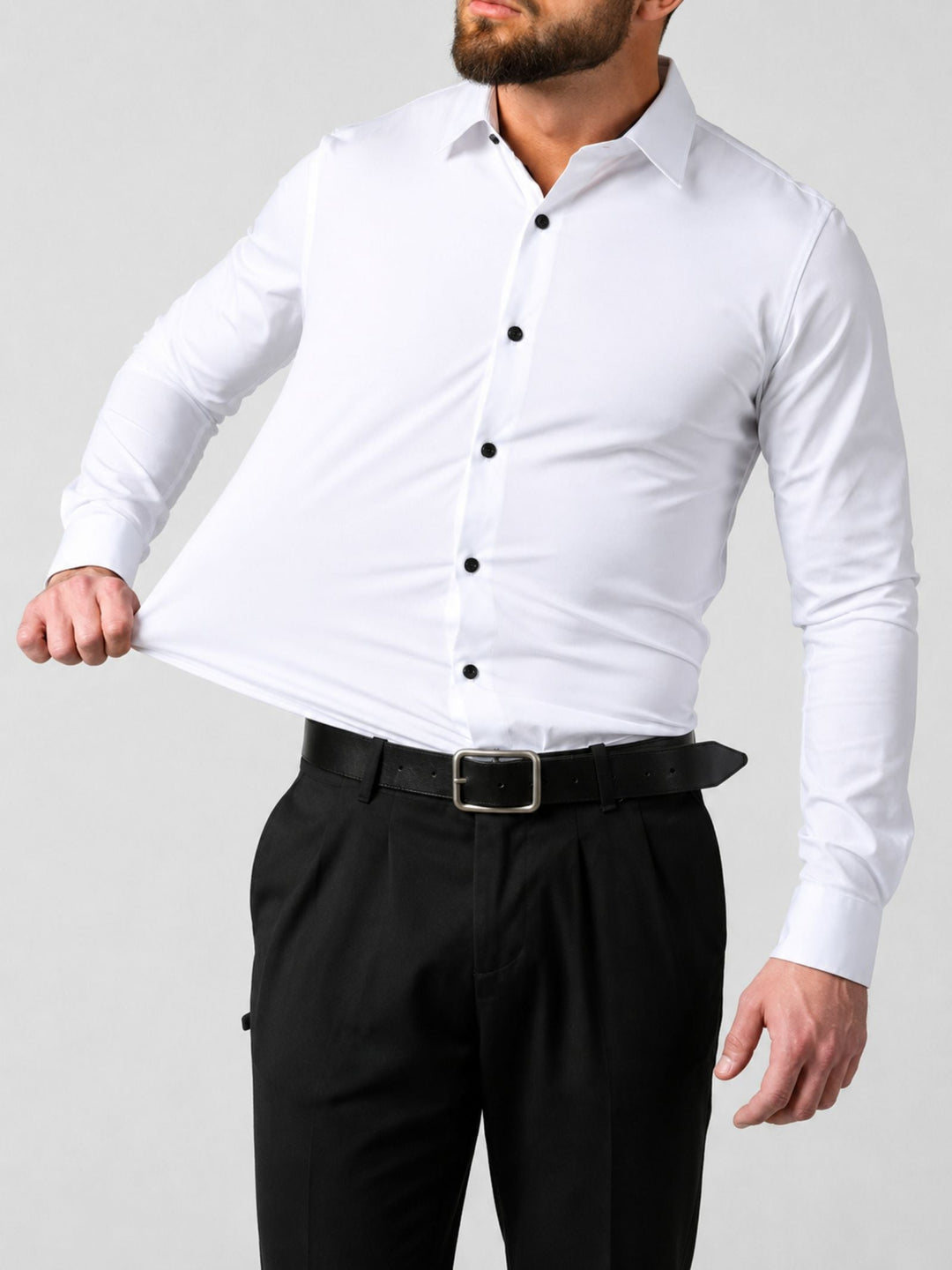 Comfortabel heren overhemd met stretchstof en lange mouw, perfecte pasvorm voor de moderne man.