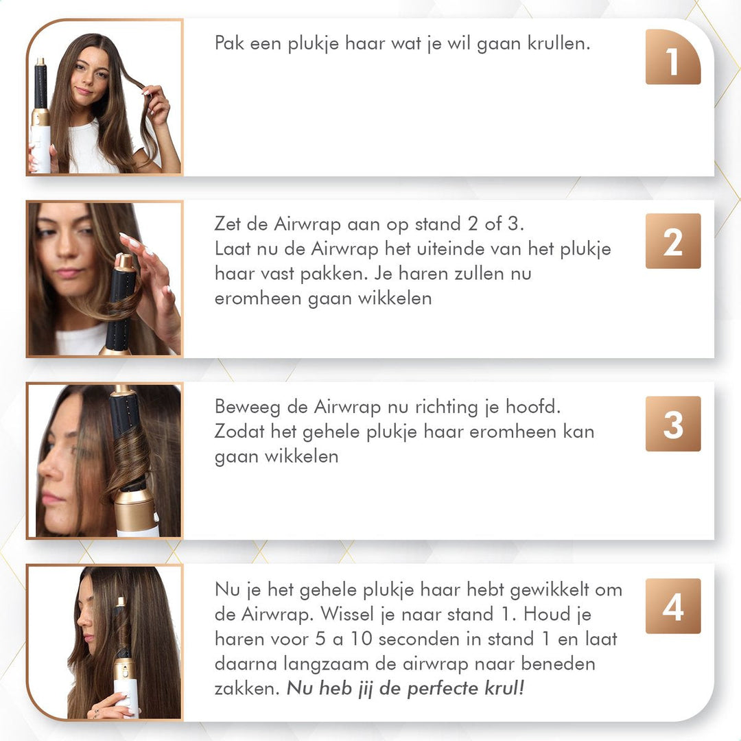 Stijltang opzetstuk voor de airwrap haarstyling set voor steil haar