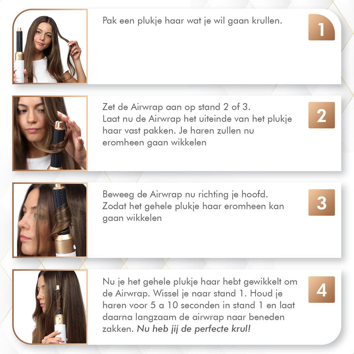 Stijltang opzetstuk voor de airwrap haarstyling set voor steil haar