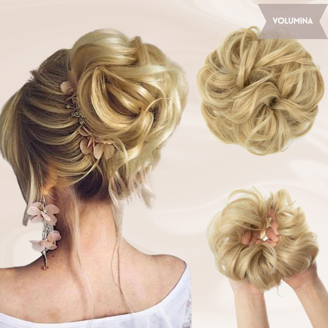 Zwarte messy bun haarknot voor elegante haarstyling