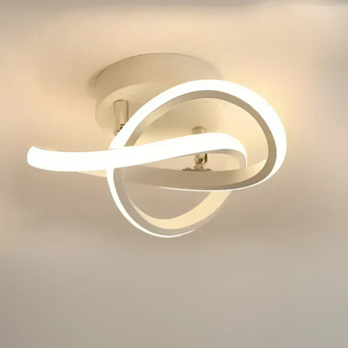 Elegante zwarte energiezuinige LED plafondlamp, modern design, ideaal voor woonkamer en gang.
