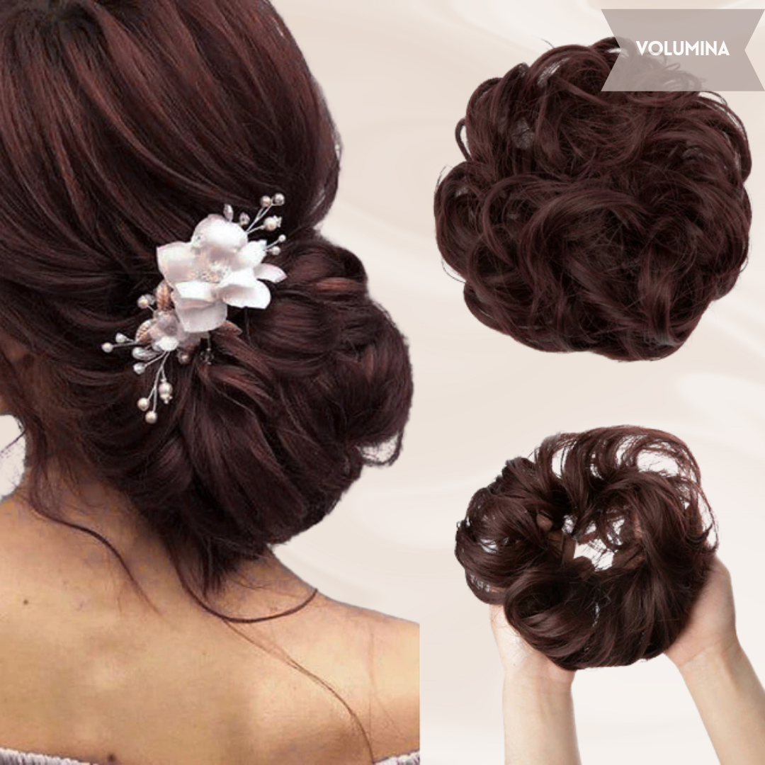 Volumineuze messy bun voor feestelijke kapsels en beauty