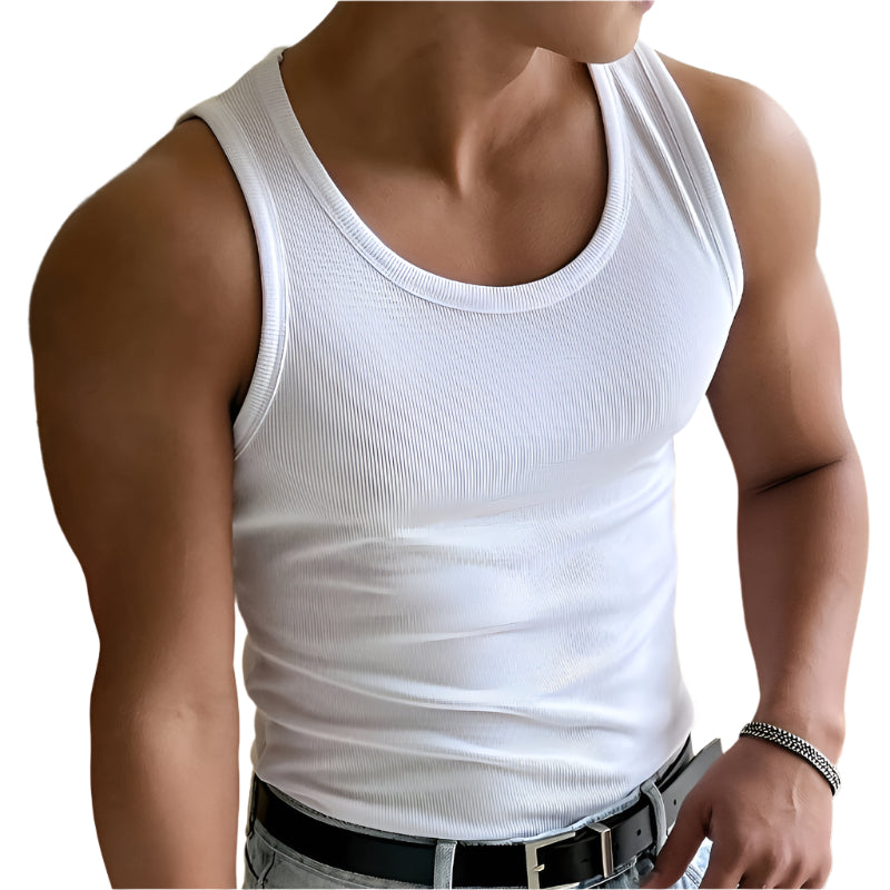 Heren tanktop, ademend, skinny fit, ideaal voor zomerkleding en warme dagen.