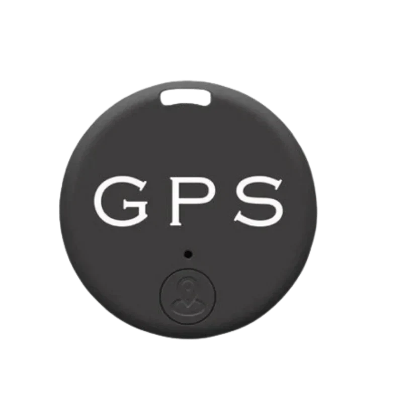Zwarte mini magnetische GPS tracker van dichtbij