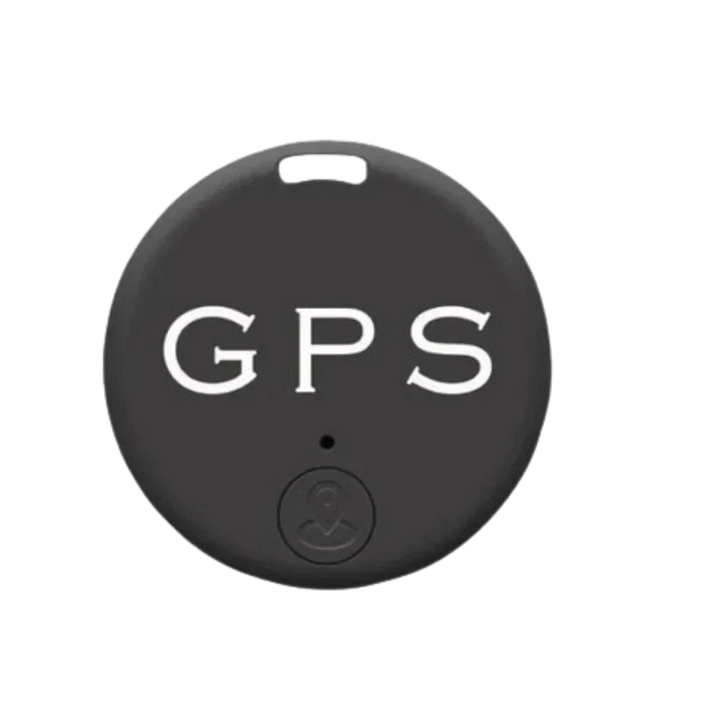 Zwarte mini magnetische GPS tracker van dichtbij