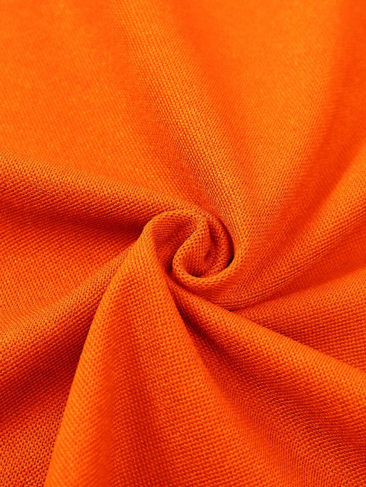 Hoymans oranje slim fit t-shirt voor heren, met korte mouwen en knoopsluiting, perfecte zomerkleding.