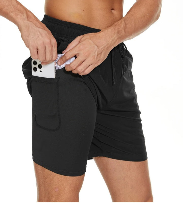 Zwarte zwemkleding voor heren met sneldrogende stof en moderne pasvorm
