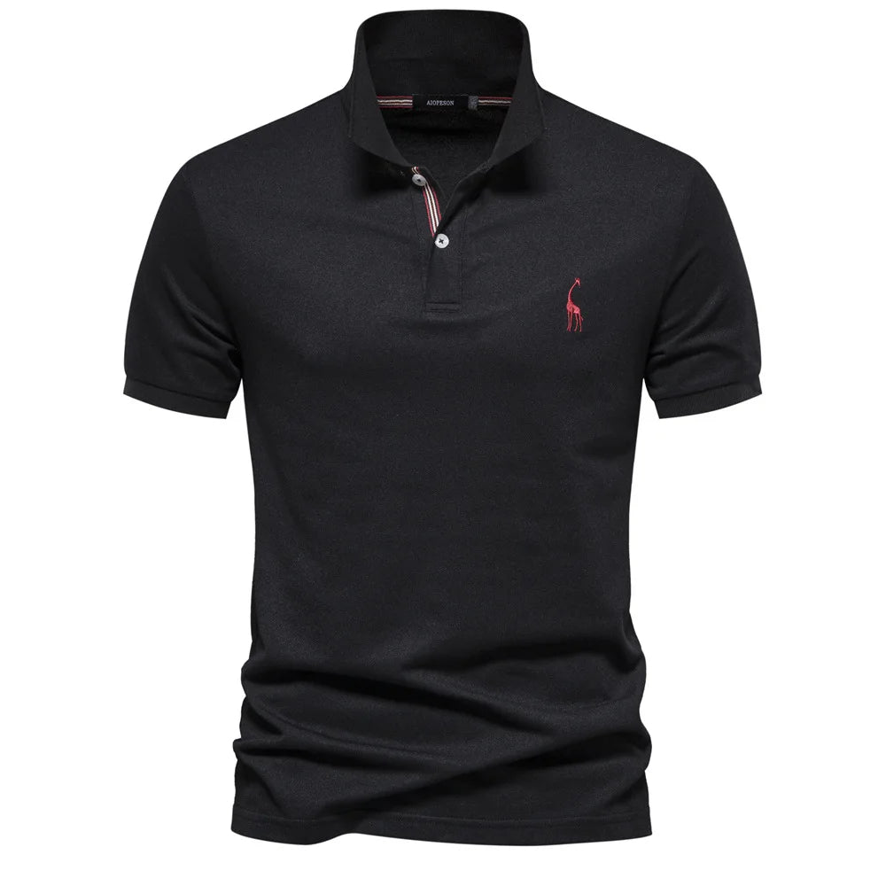 Zomers heren poloshirt met klassiek design en borduurwerk, comfortabel en modieus voor elke gelegenheid.