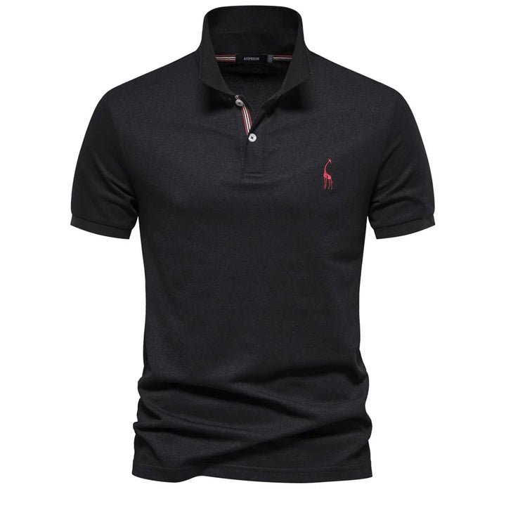 Zomers heren poloshirt met klassiek design en borduurwerk, comfortabel en modieus voor elke gelegenheid.