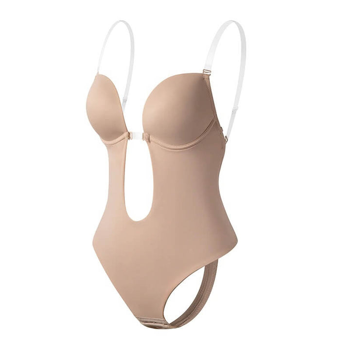 Onzichtbare dames bodyshaper van spandex, diepe V en open rug, voor een perfect silhouet.