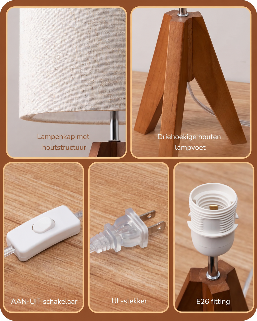 Industriële Houten Lamp | Flexibele Verlichting | Hoogwaardig Design