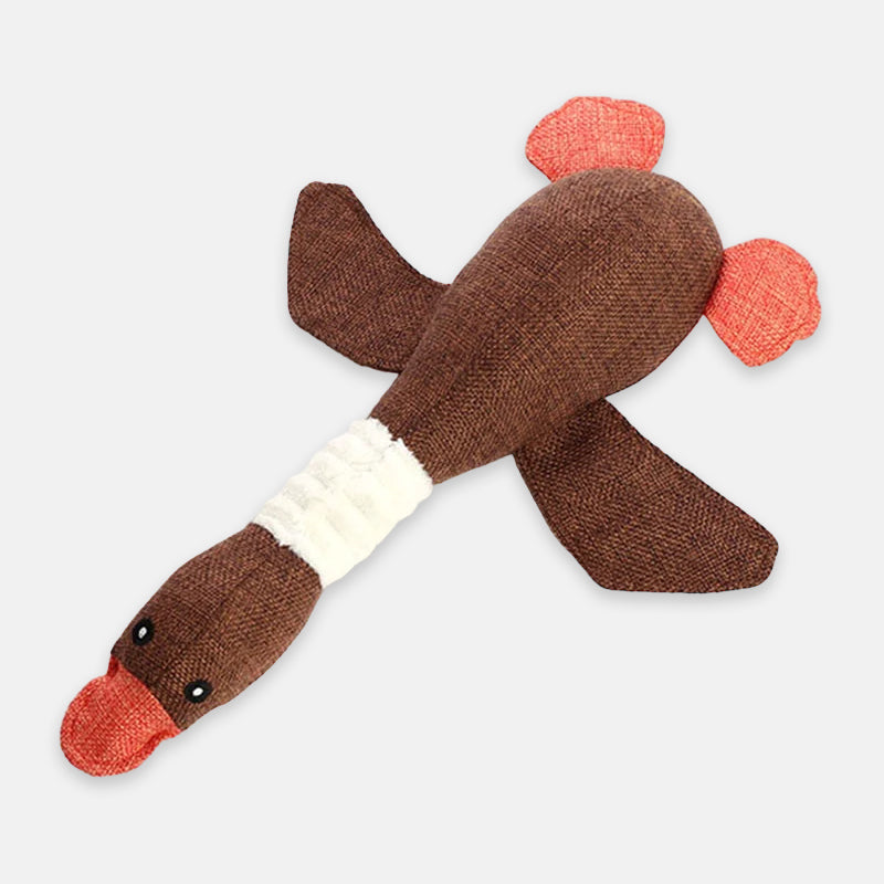 Schattig zacht pluche eendje als hondenspeelgoed. Perfect hondenaccessoire voor pups en volwassen honden.