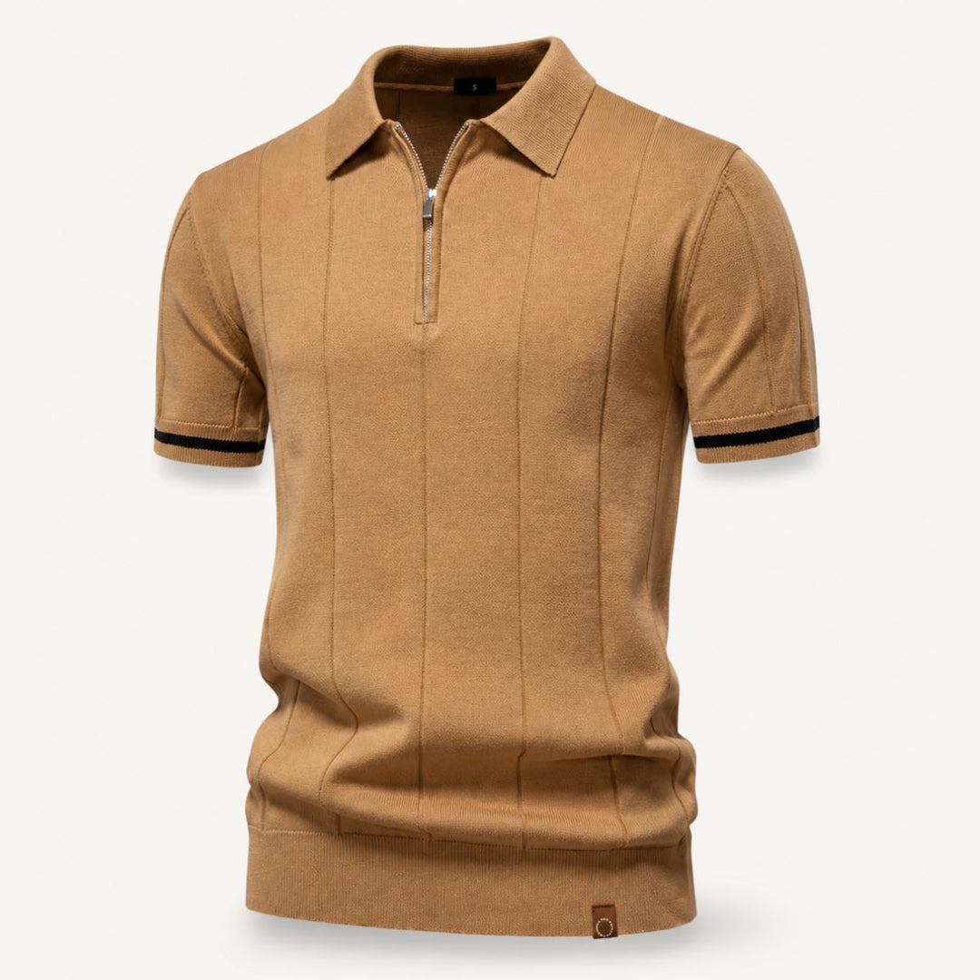 Comfortabele heren polo met ritskraag, zachte stof en een tijdloos design. Geschikt voor elke man.