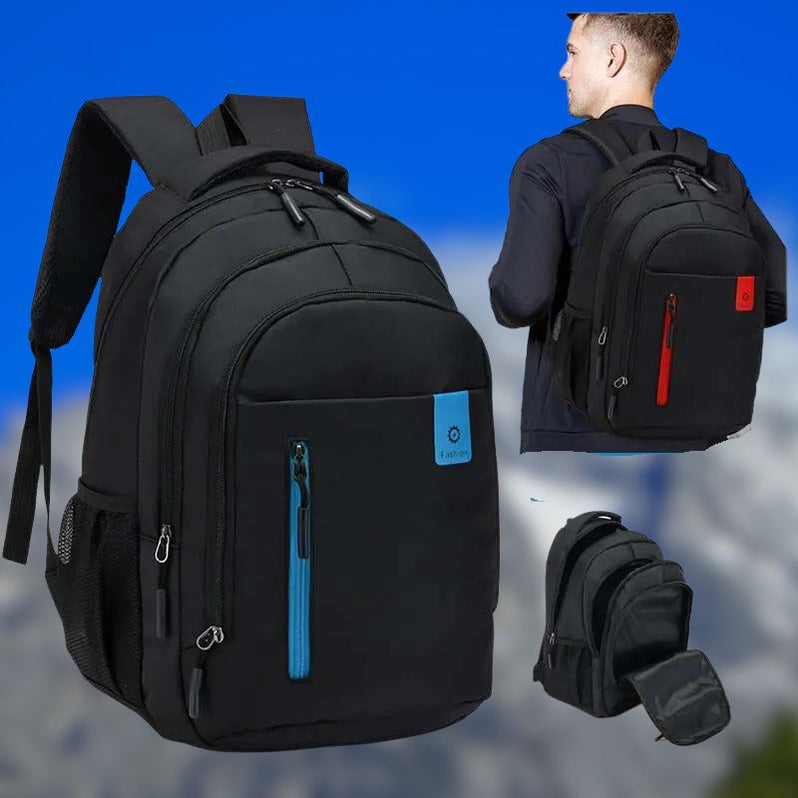 Unisex waterdichte rugzak (20-35L) in blauw, ideaal voor school, werk en reizen, met laptopvak.