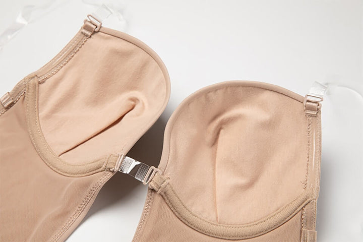 Comfortabele rugloze body shaper dames, onzichtbaar onder nauwsluitende kleding, diepe V-hals.