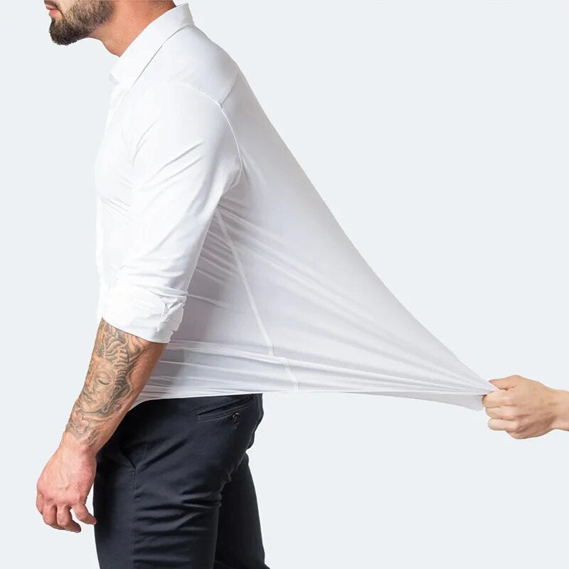 Comfortabel heren overhemd, strijkvrij en zakelijk, perfect voor lange werkdagen en meetings.