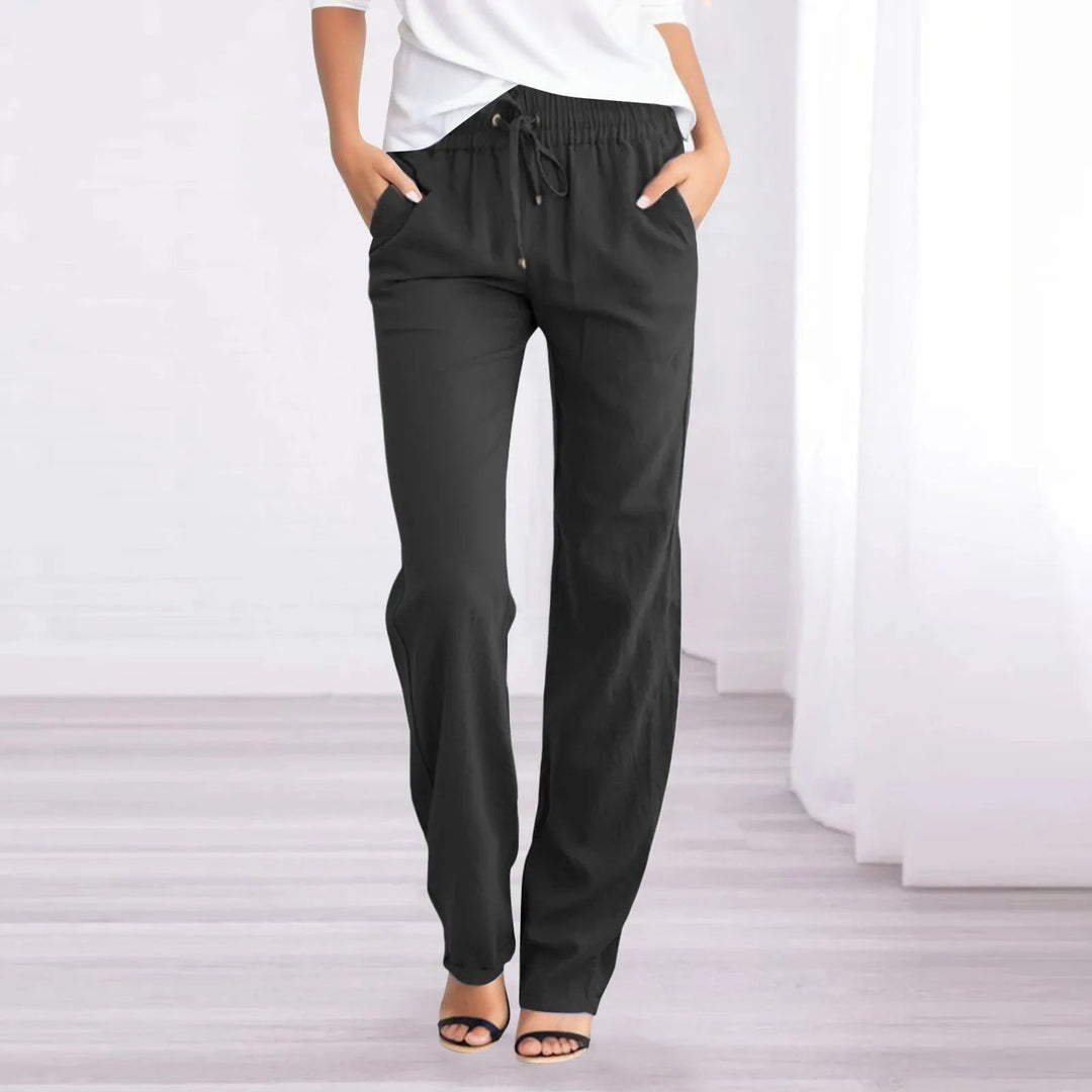 Dames luchtige casual broek in het zwart