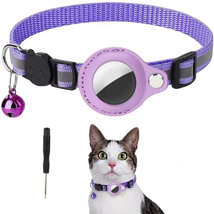 Sfeerfoto van kat met veilige gps halsband
