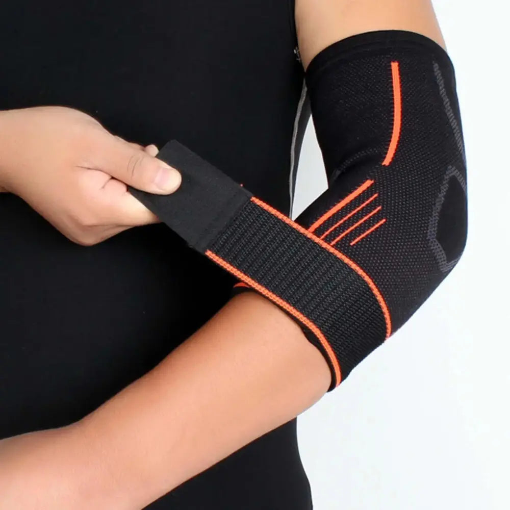 Unisex elleboogbrace met compressie om de arm