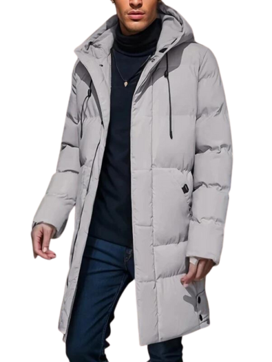 Stofdetails van de heren winterjas