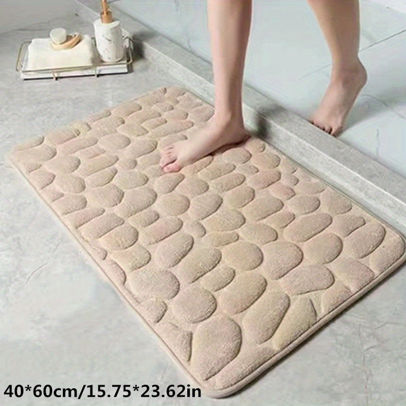 Zachte, absorberende badmat van polyester, met antislip rug. Ideaal voor droge voeten en een veilige badkamer vloermat.