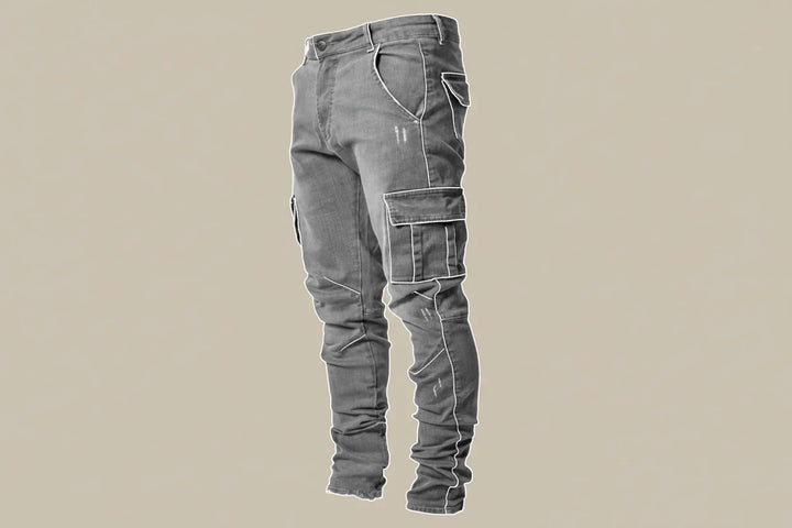 Comfortabele stretch heren jeans. Deze blauwe flexibele spijkerbroek is perfect voor elke casual outfit.