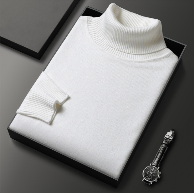 Elegante luxe coltrui voor heren, ideale zakelijke kleding en warme trui voor op kantoor.
