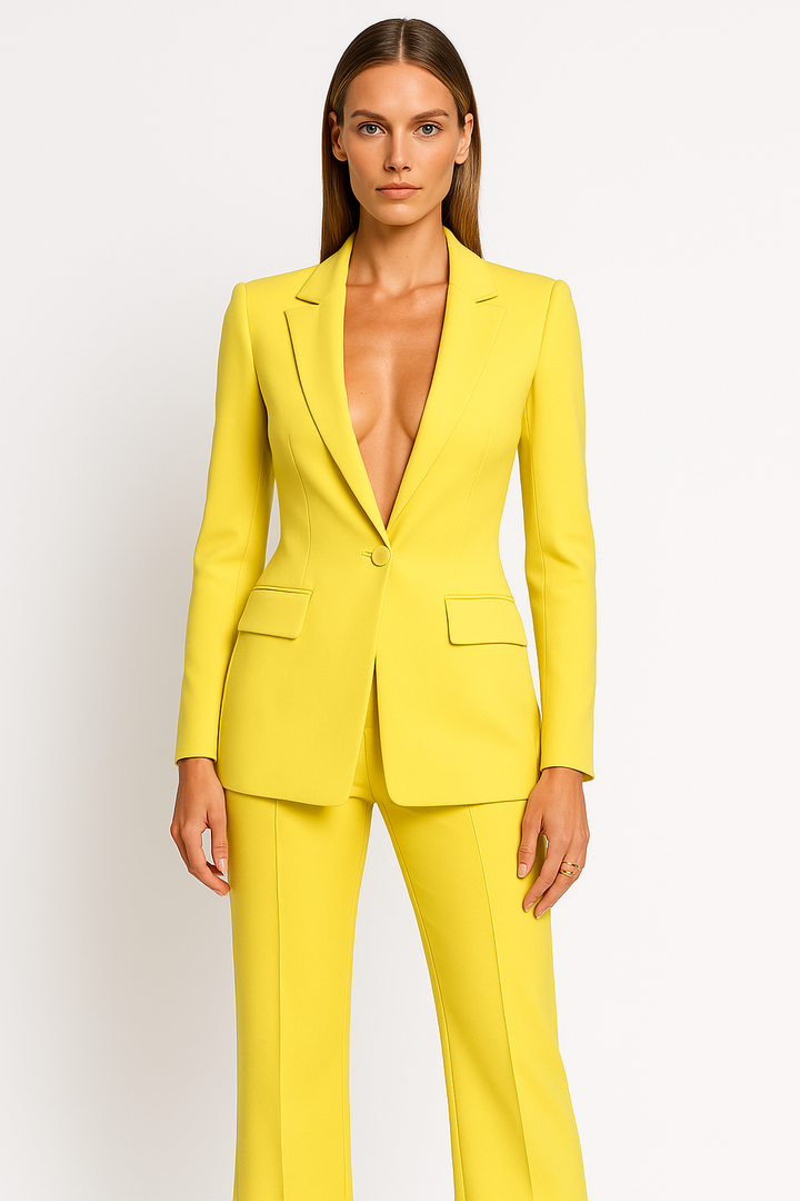 Elegante Hoymans dames blazer & broek set, ideaal voor een stijlvolle zakelijke of casual chic look.
