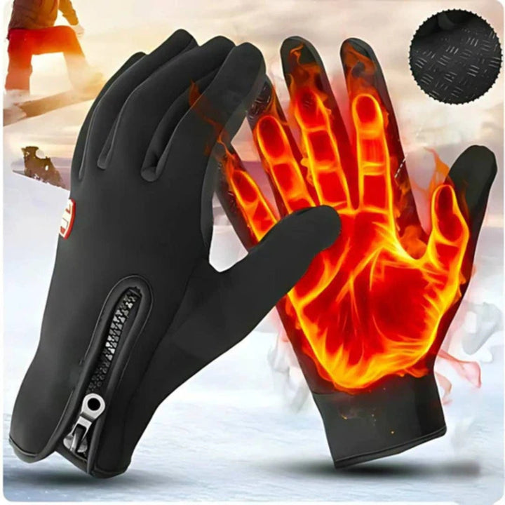 Unisex verwarmde handschoenen, waterdicht en winddicht, met touchscreen functionaliteit voor winterse buitensport.
