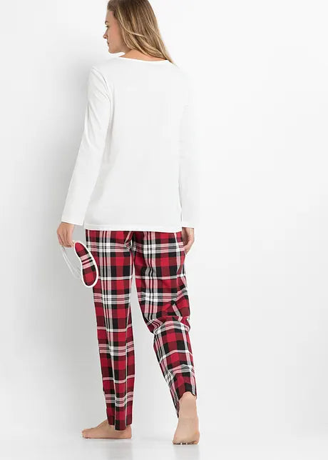 Kinder kerstpyjama met vrolijk motief, zachte stof voor een warme en gezellige winternacht.