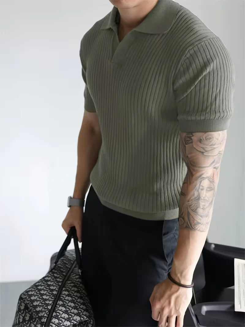 Lente en zomer mode item gebreide heren polo