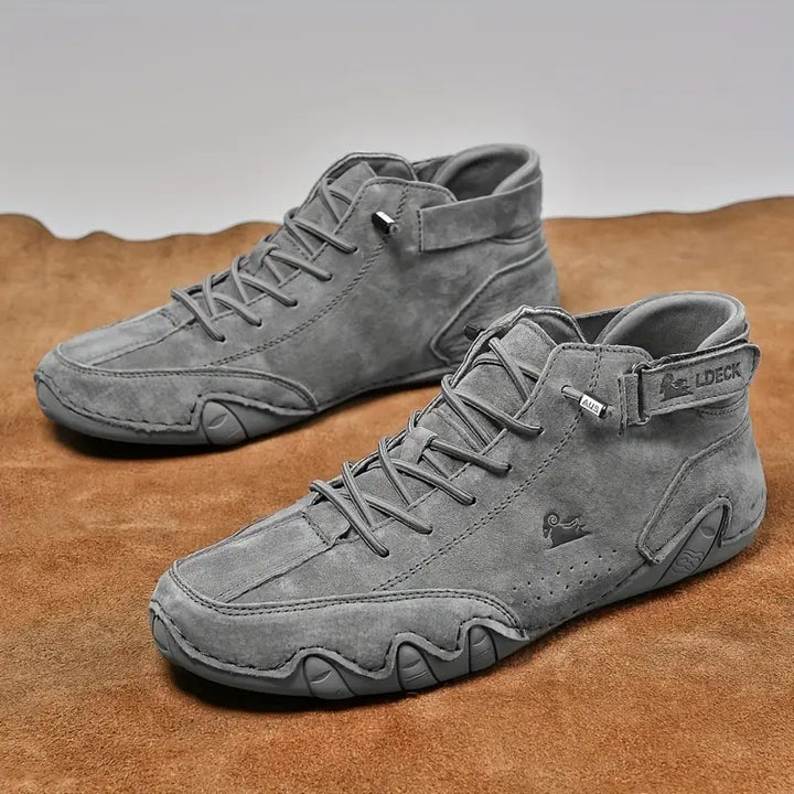 Detail van de zool van Hoymans heren waterdichte wandelschoenen, robuuste grip.