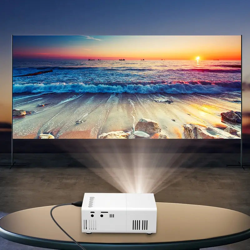Mini projector die een groot beeld projecteert