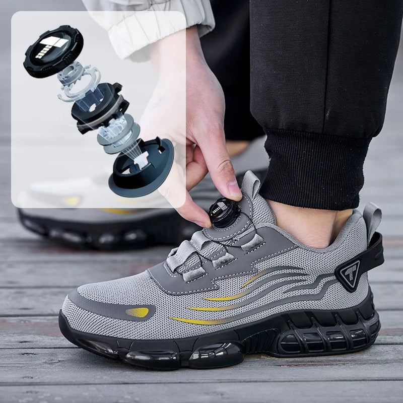Lichtgewicht S3 werksneakers voor heren, ademend en comfortabel voor lange werkdagen.