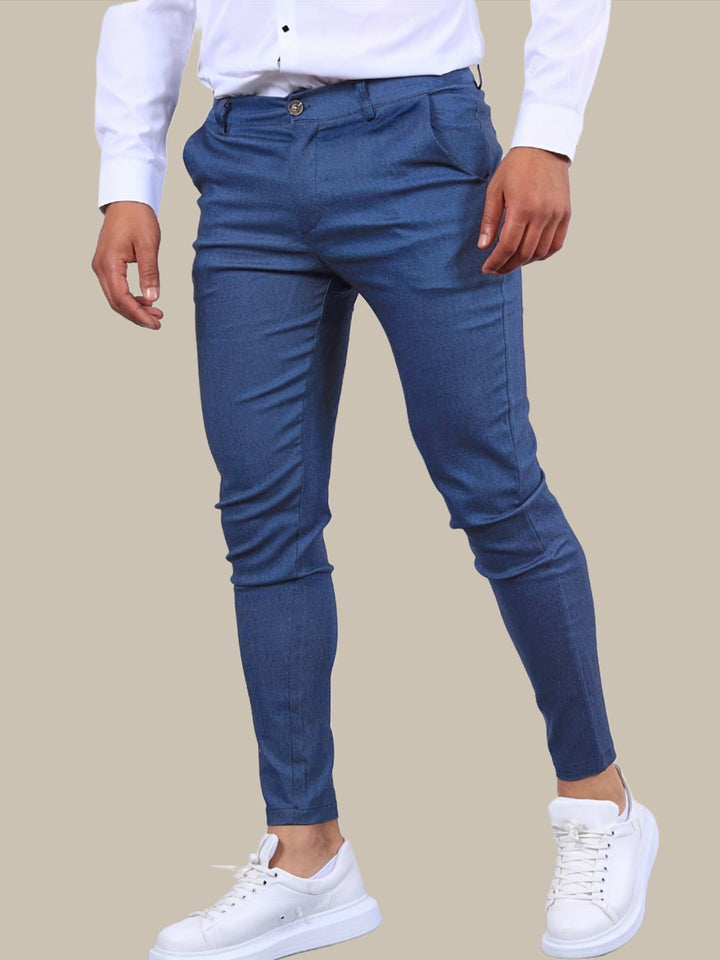 Heren stretchbare skinny broek in blauw