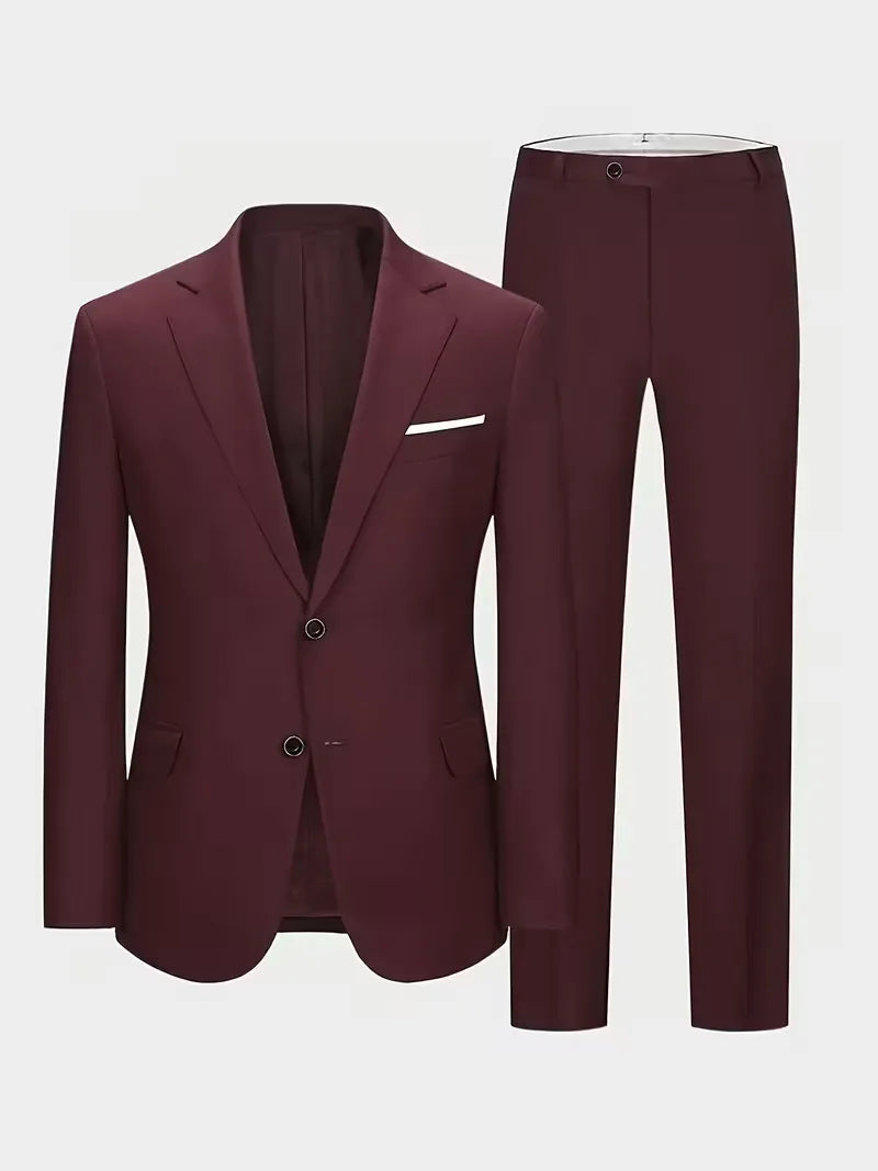 Modieuze herenkleding tweedelig pak met getailleerde blazer