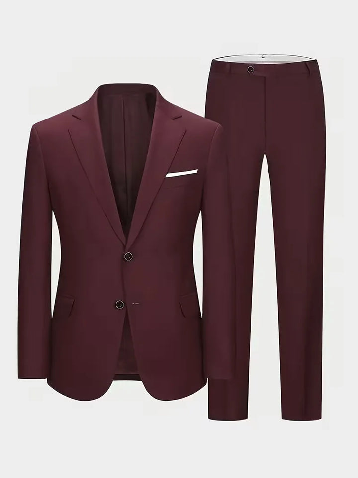 Modieuze herenkleding tweedelig pak met getailleerde blazer
