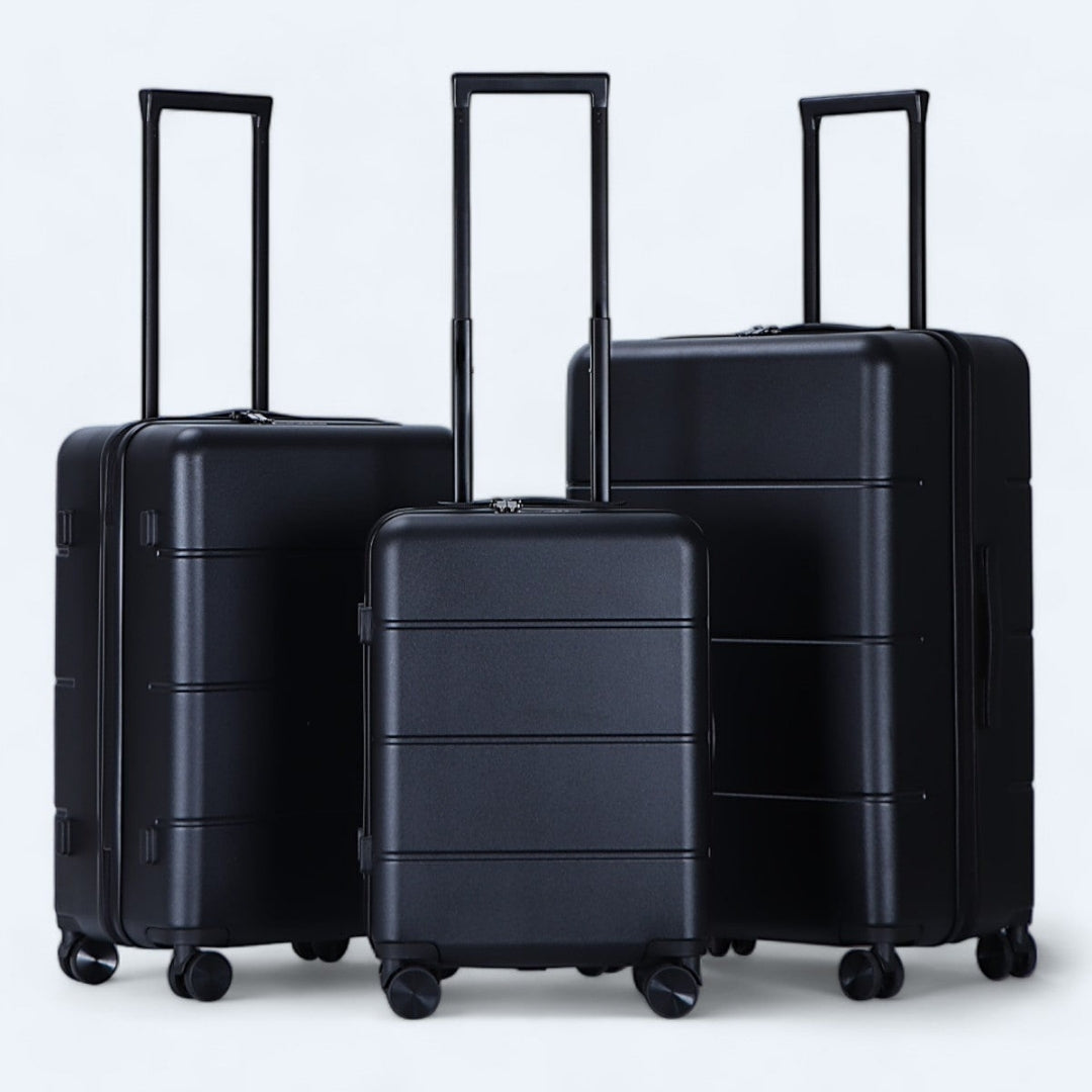 Complete harde kofferset, 3-delig, lichtgewicht en duurzaam voor frequent reizen.