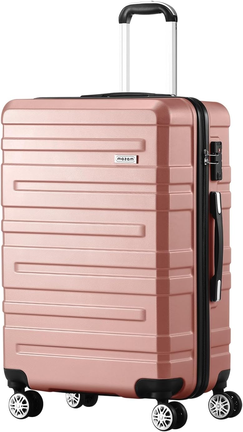 Zilveren 3-delige hardshell spinner kofferset met TSA-slot en slimme binnenindeling.